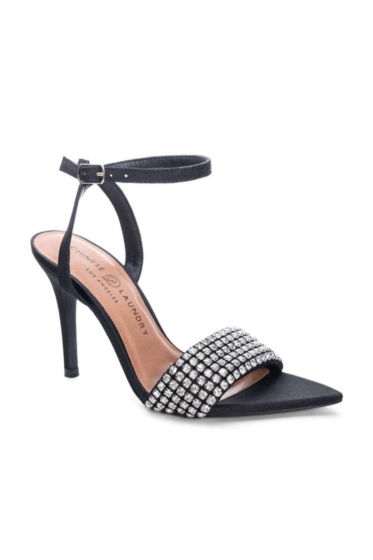 Twinkle Toe Black Rhinestone Heels - JO+CO