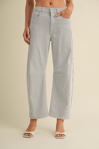 Marina Rail Stripe Barrel Jean