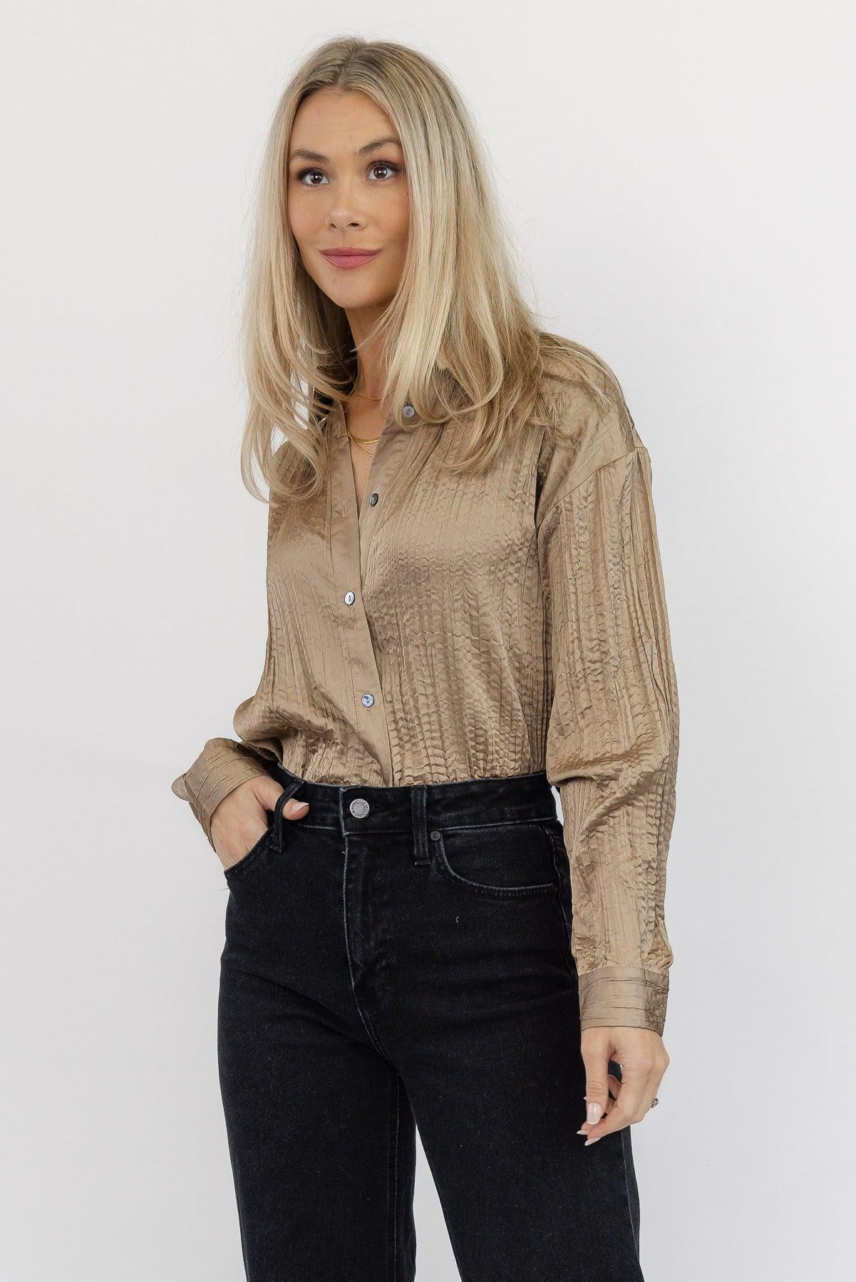 Nolah Mocha Textured Top - Final Sale