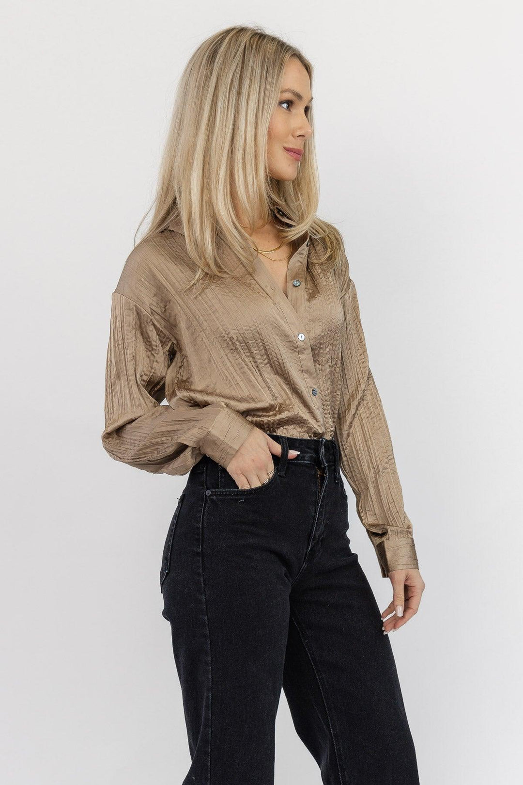 Nolah Mocha Textured Top - Final Sale