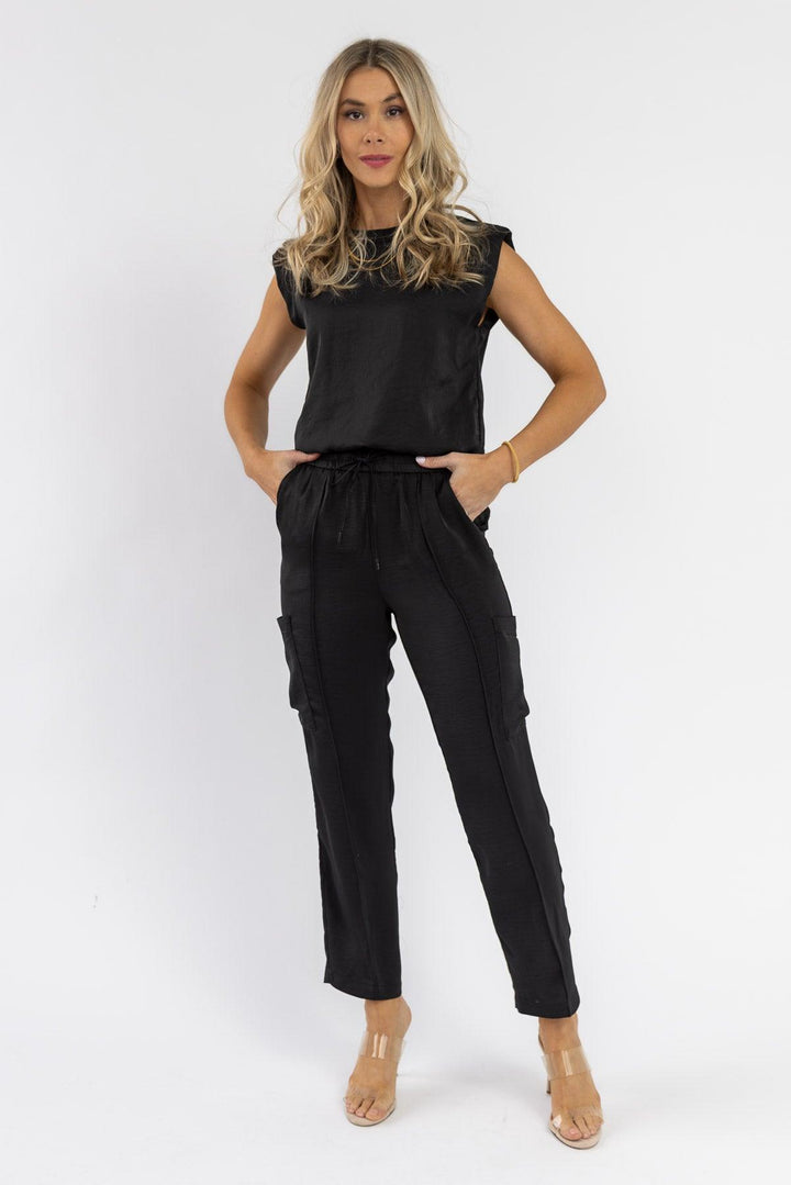 Cali Black Top & Jogger Set - Final Sale