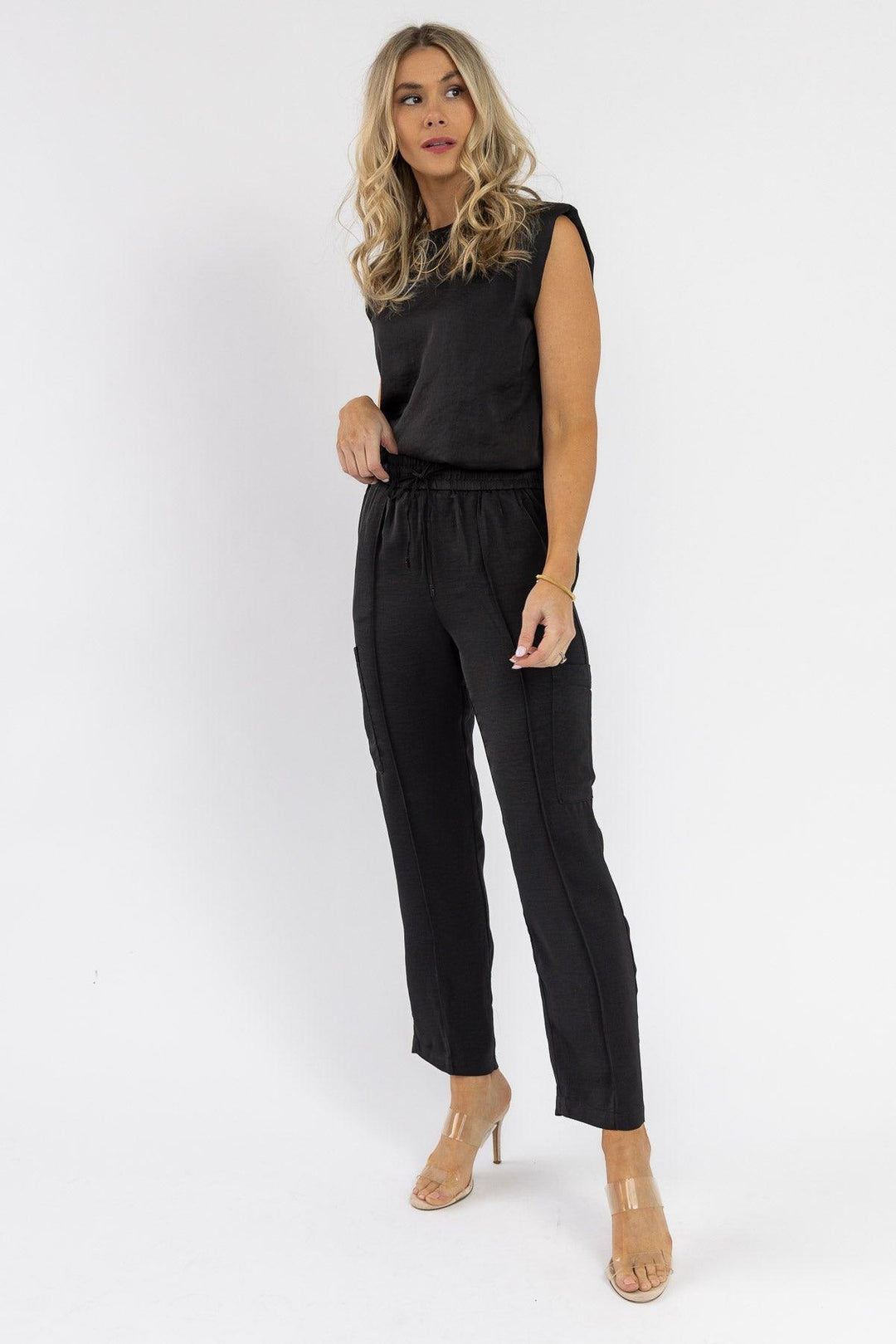 Cali Black Top & Jogger Set - Final Sale