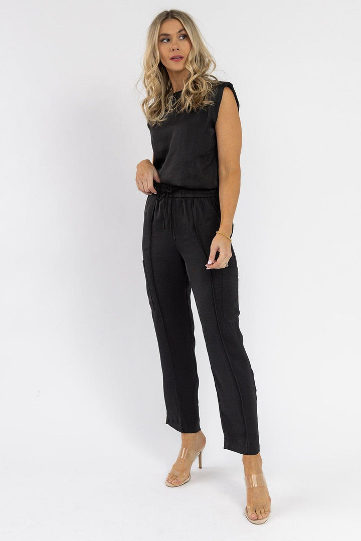 Cali Black Top & Jogger Set - Final Sale