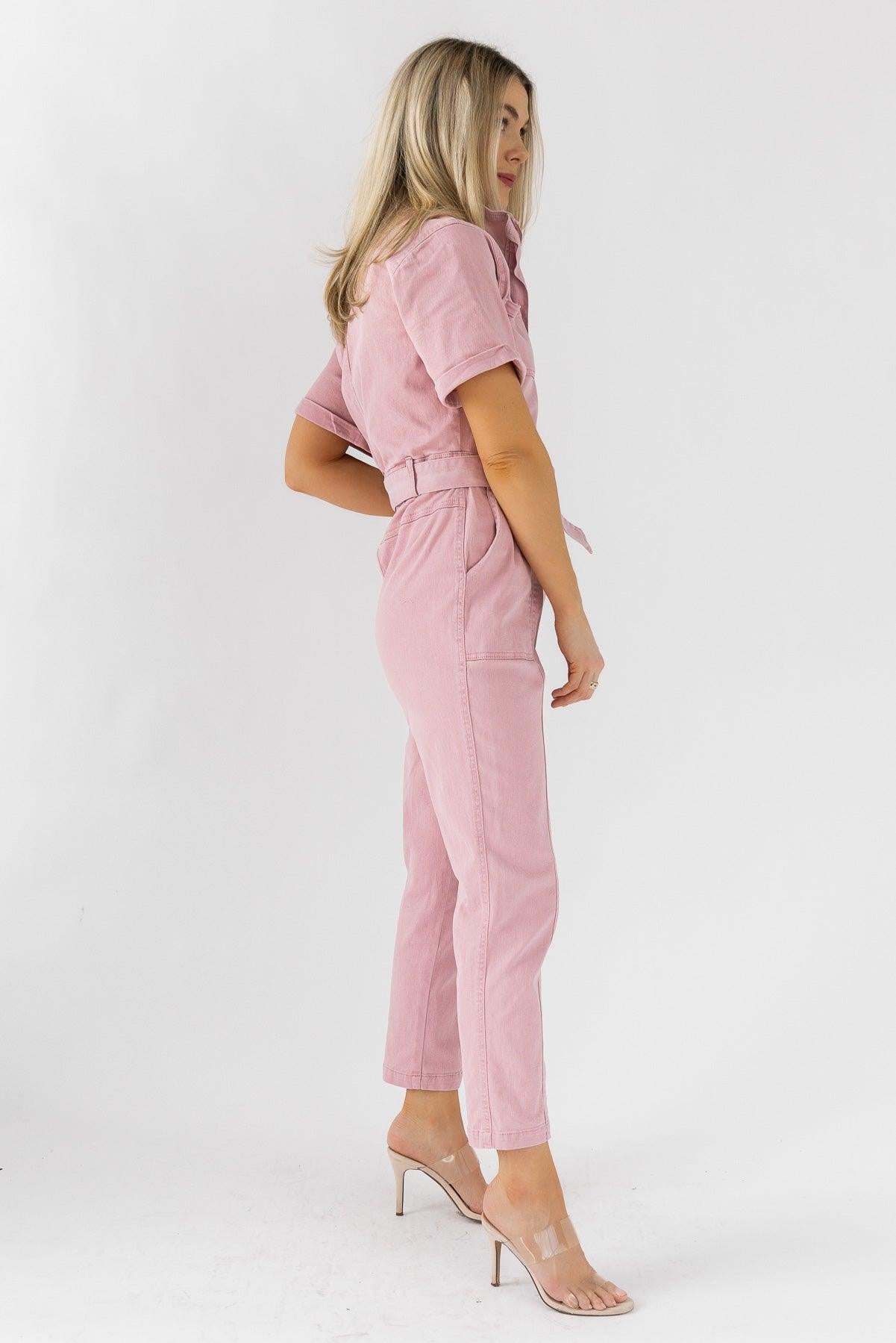 Zahara Mauve Utility Jumpsuit - Final Sale