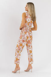 Simona Apricot Floral Jumpsuit - Final Sale