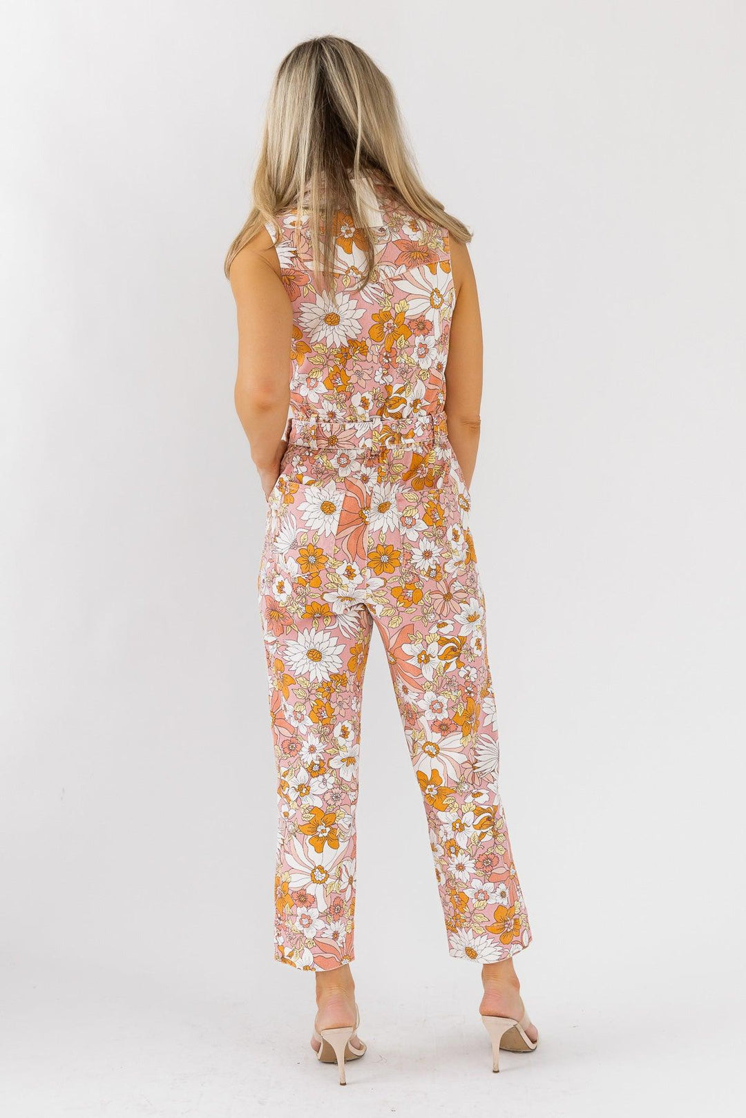 Simona Apricot Floral Jumpsuit - Final Sale