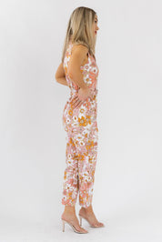 Simona Apricot Floral Jumpsuit - Final Sale