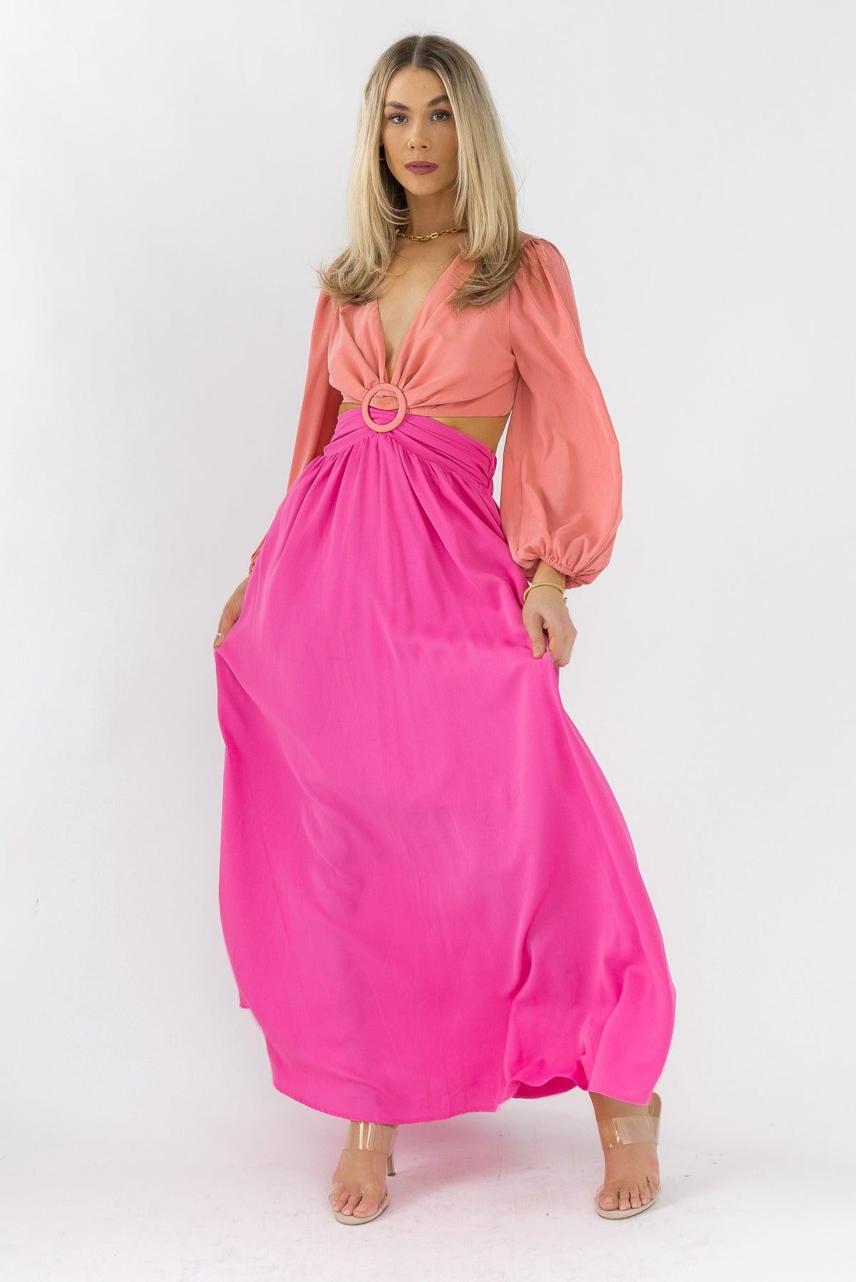 Sienna Peach Pink Maxi Dress - Final Sale