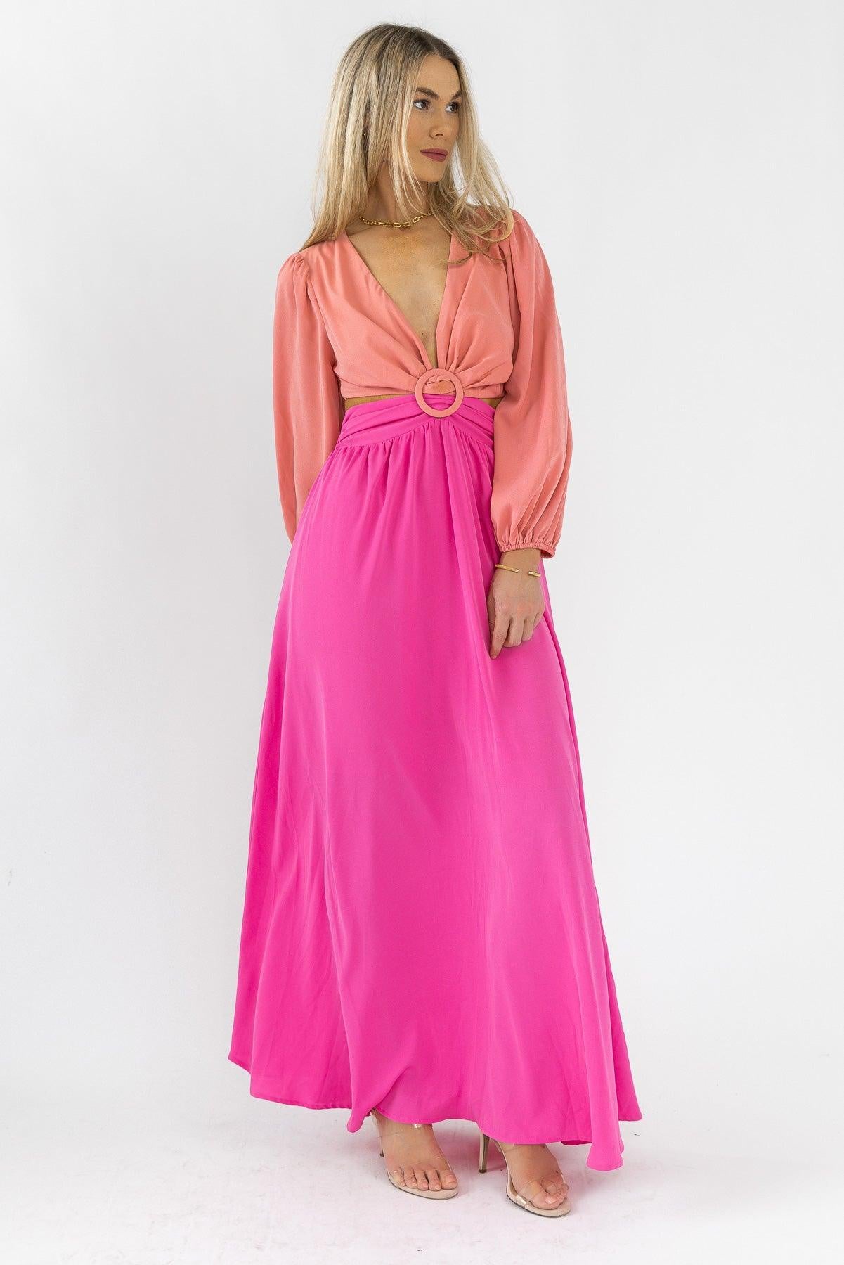 Sienna Peach Pink Maxi Dress - Final Sale