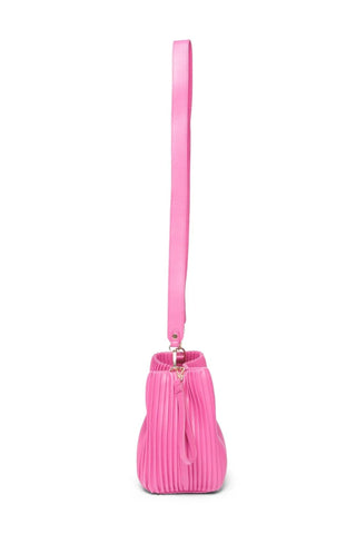 Pink Pleated Bucket Bag