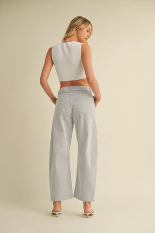 Marina Rail Stripe Barrel Jean