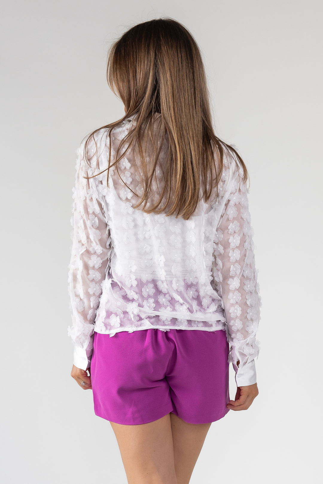 ASTR The Label Ioannis Floral Appliqué Shirt