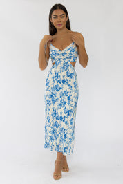 Adair Blue Floral Plisse Dress - Final Sale