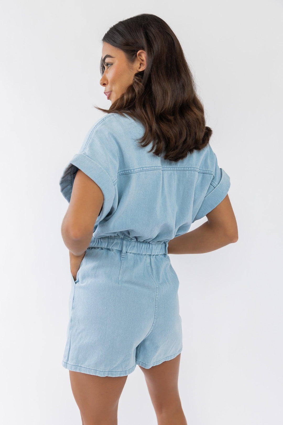 Adina Blue Denim Romper - Final Sale