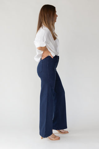 Alden Wide Leg Pant - Navy