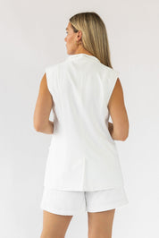 Alessandra White Vest & Short Set - Final Sale