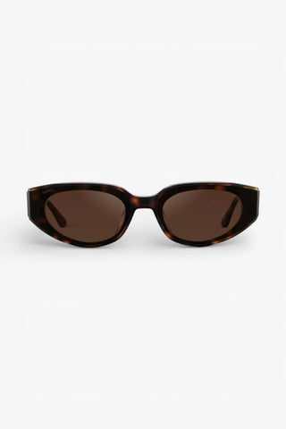 Astra Sunglasses: Brown Tortoise/Dark Brown Lens