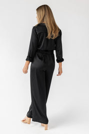 Beck Black Satin Jumpsuit