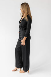 Beck Black Satin Jumpsuit