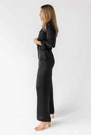 Beck Black Satin Jumpsuit