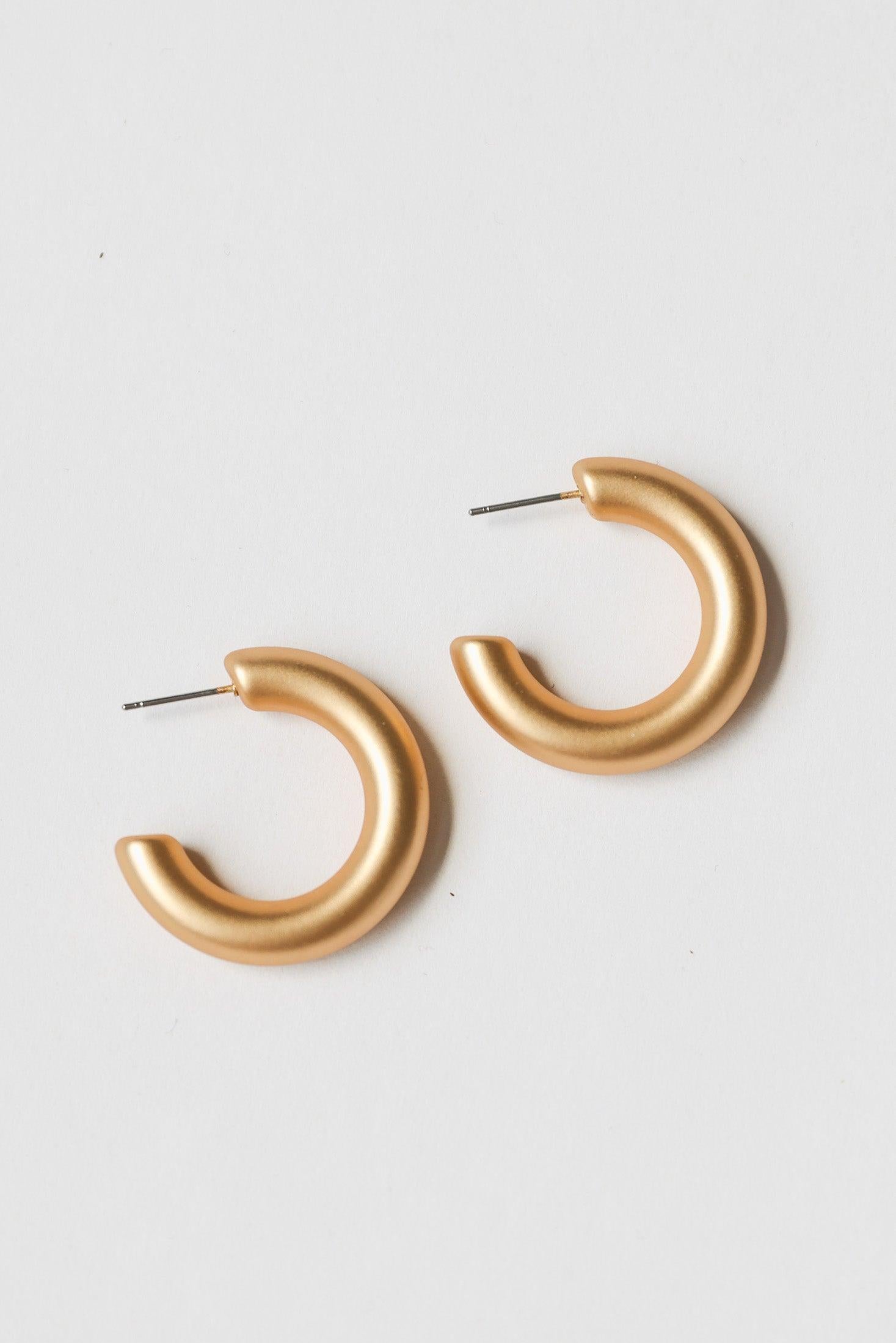 Betty Matte Gold Hoop Earrings - Final Sale