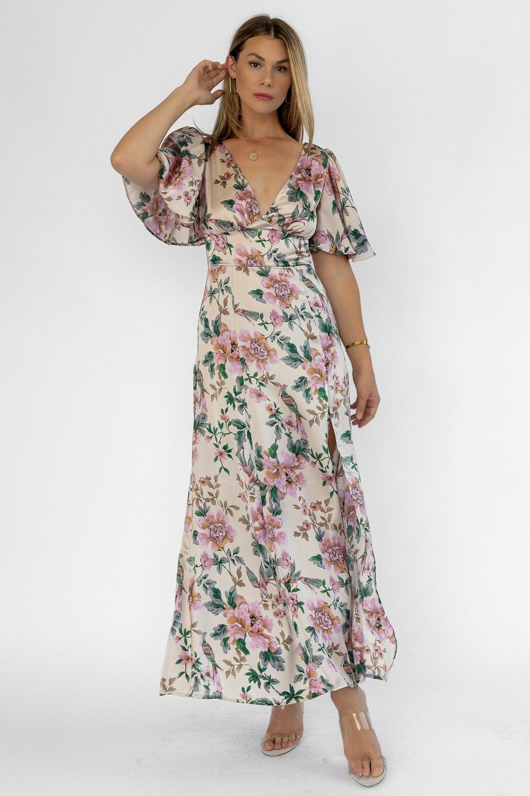 Birdie Pink Floral Maxi Dress