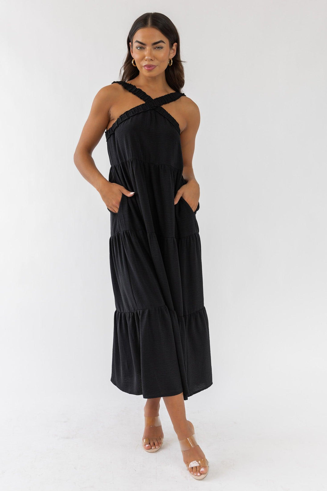 Brenna Black Halter Maxi Dress - Final Sale