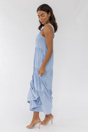 Brenna Blue Halter Maxi Dress