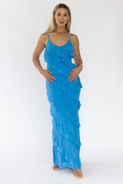 Caelyn Blue Tiered Maxi Dress - Final Sale