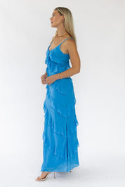 Caelyn Blue Tiered Maxi Dress - Final Sale