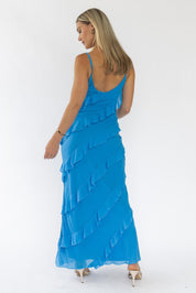 Caelyn Blue Tiered Maxi Dress - Final Sale