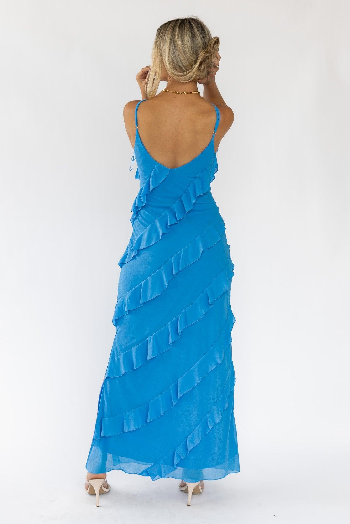 Caelyn Blue Tiered Maxi Dress - Final Sale