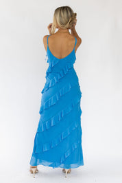 Caelyn Blue Tiered Maxi Dress - Final Sale