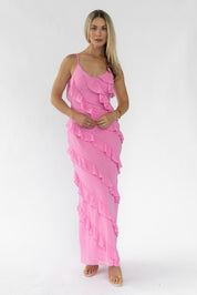 Caelyn Pink Tiered Maxi Dress - Final Sale