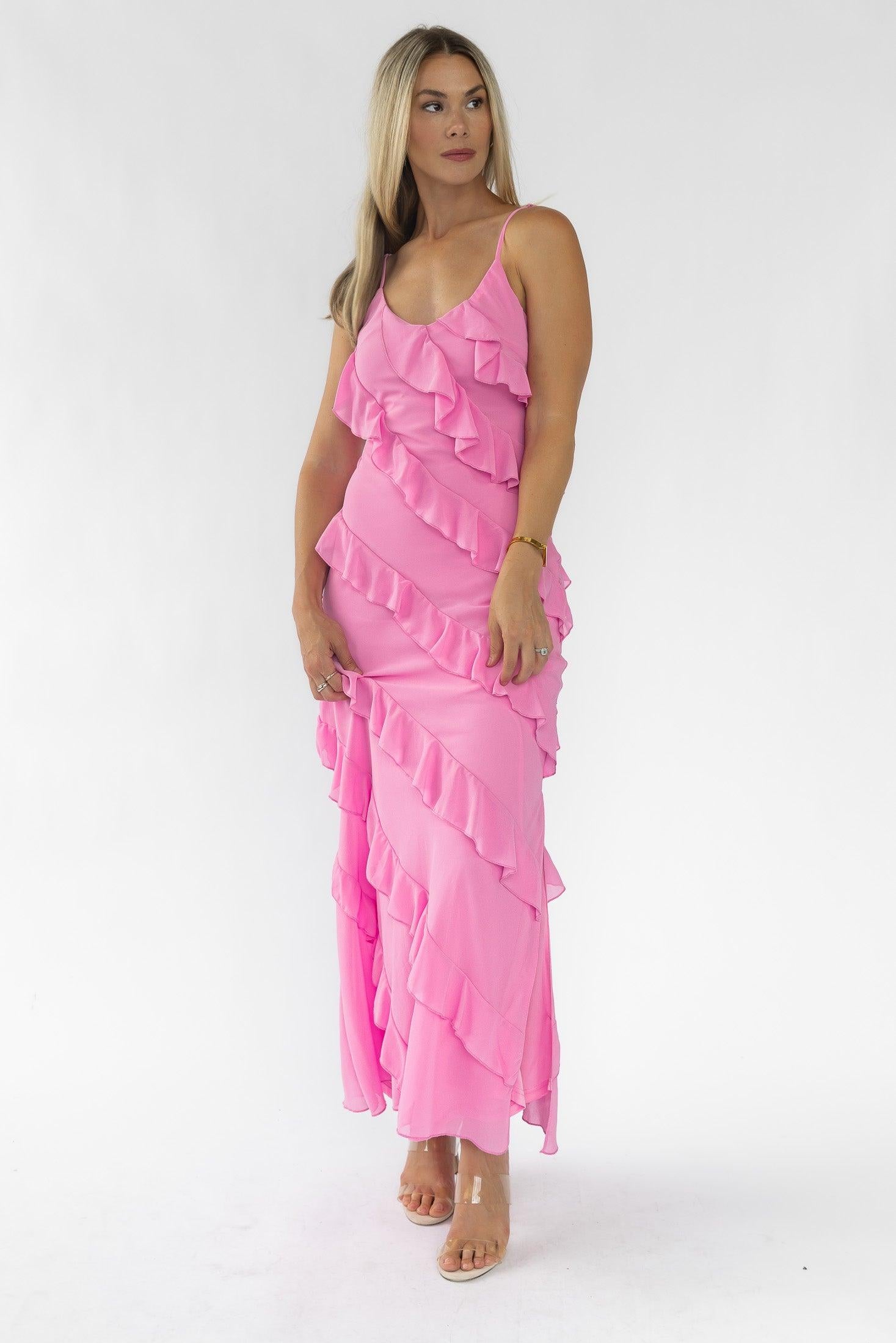 Caelyn Pink Tiered Maxi Dress - Final Sale