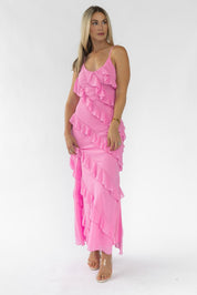 Caelyn Pink Tiered Maxi Dress - Final Sale