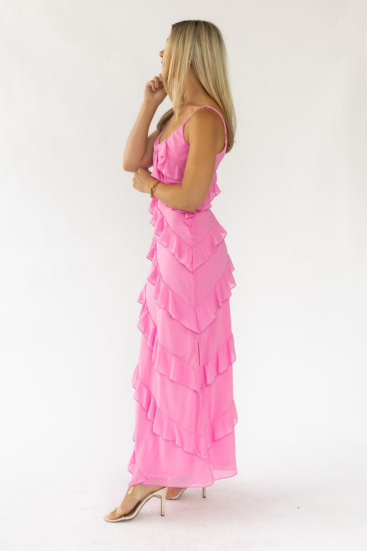 Caelyn Pink Tiered Maxi Dress - Final Sale