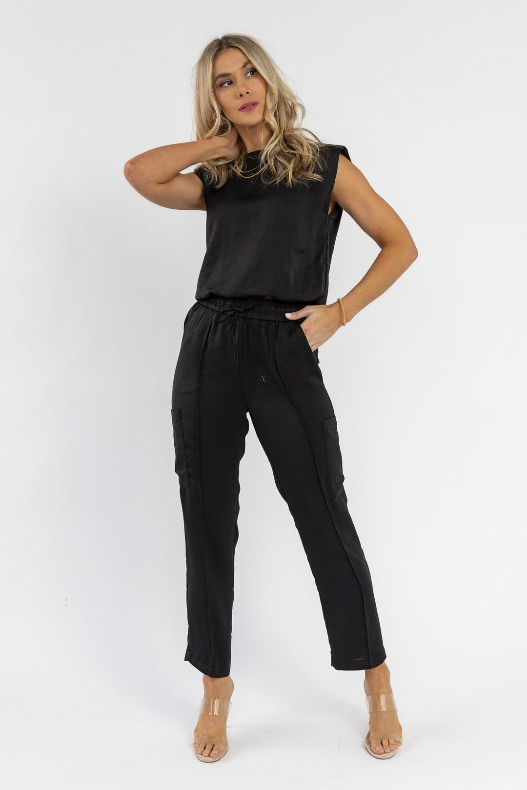 Cali Black Top & Jogger Set - Final Sale