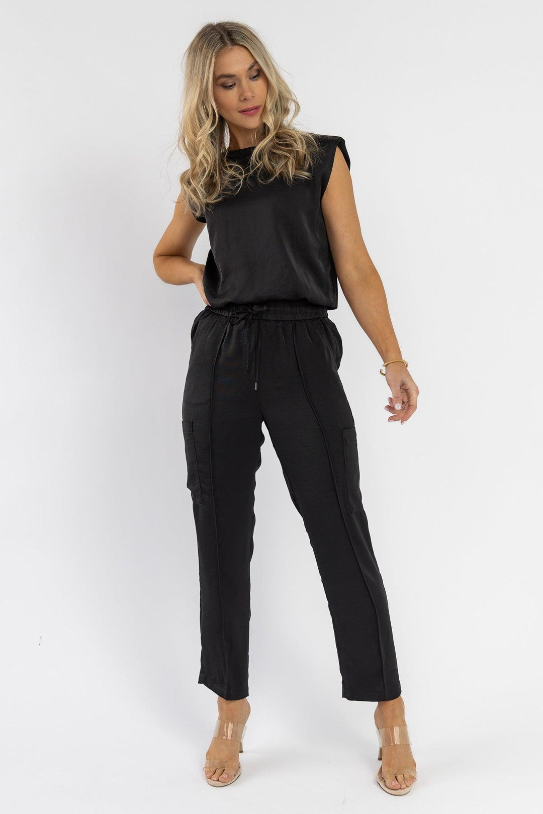 Cali Black Top & Jogger Set - Final Sale