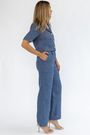 Calista Blue Tweed Set