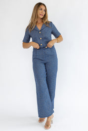 Calista Blue Tweed Set