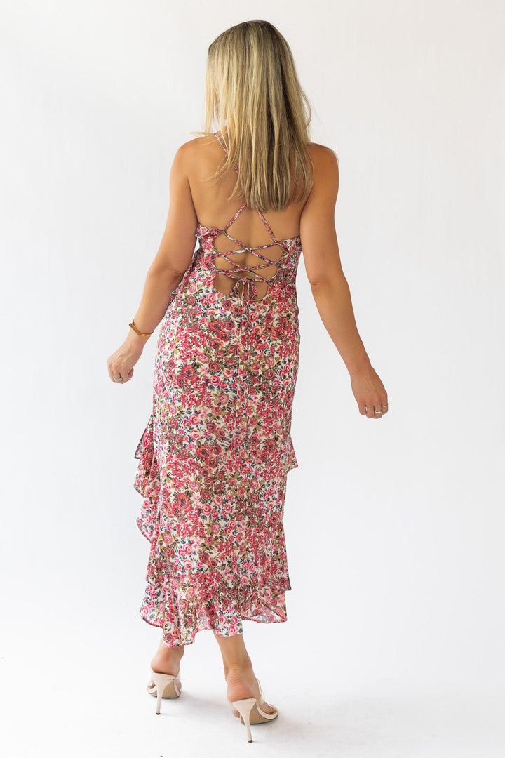 Camari Pink Floral Midi Dress - Final Sale