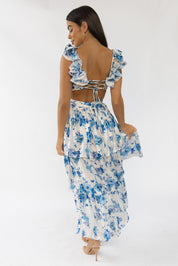 Carmen Blue Floral Maxi Dress - Final Sale