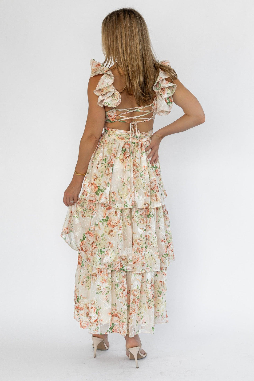 Carmen Cream Floral Maxi Dress - Final Sale