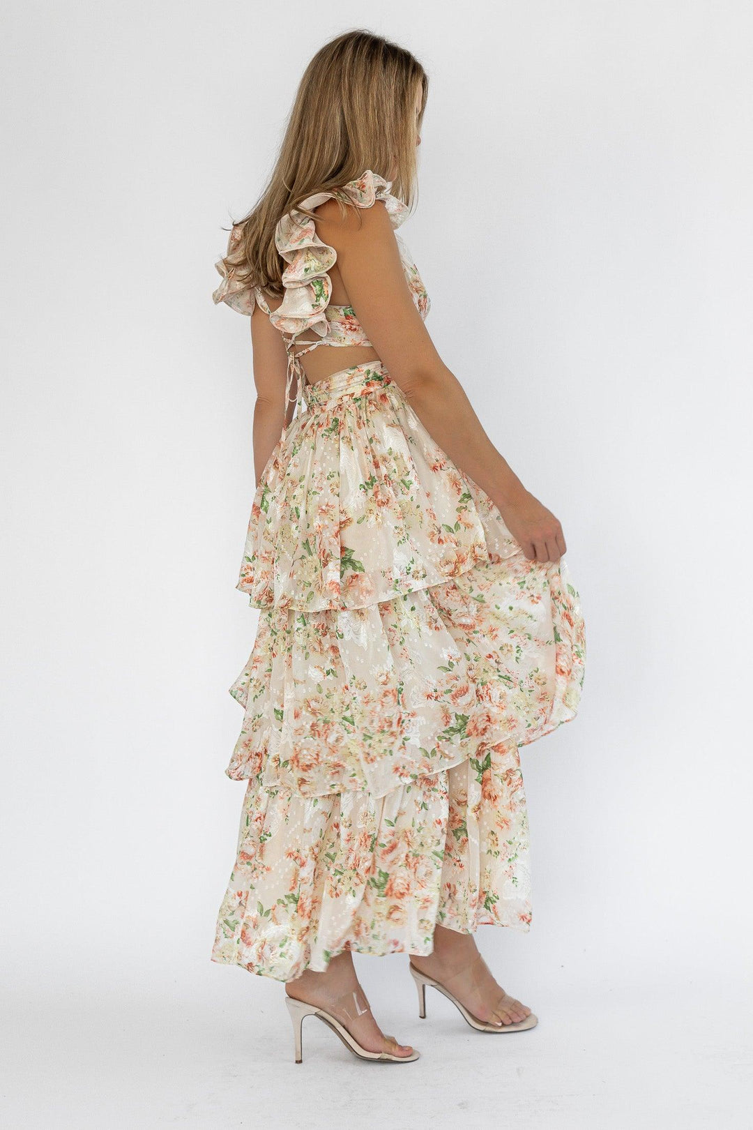 Carmen Cream Floral Maxi Dress - Final Sale