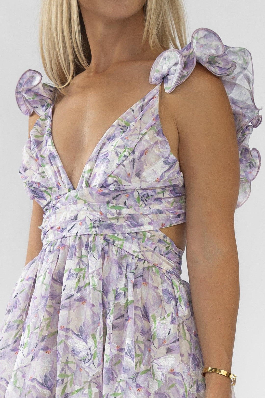 Carmen Purple Floral Maxi Dress - Final Sale