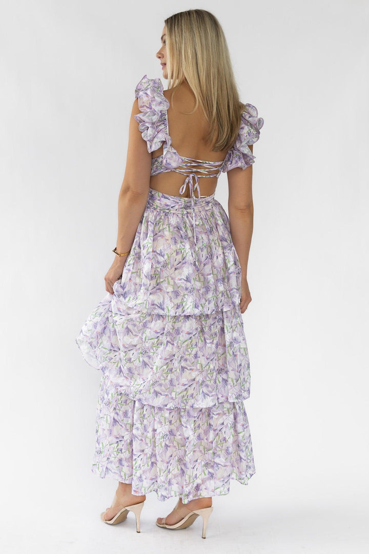 Carmen Purple Floral Maxi Dress - Final Sale