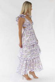 Carmen Purple Floral Maxi Dress - Final Sale