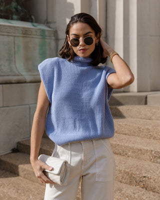 Celine Knit Vest - Blue