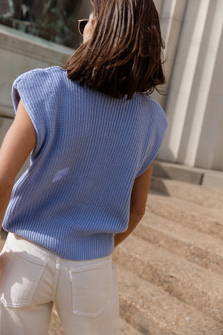 Celine Knit Vest - Blue
